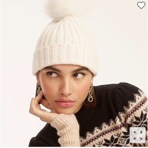 J. Crew Ribbed Pom Pom Beanie